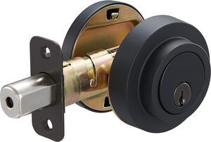 Amazon Basics NEW Open Box Contemporary Round Deadbolt Black Matte Finish